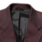 Dolce & Gabbana Maroon Cotton 2 Buttons Suit Jacket Blazer
