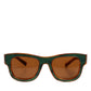 Dolce & Gabbana DG4391 Green Brown Acetate Square Frame Unisex Sunglasses