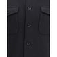 Lardini Black Fleece Wool Coat