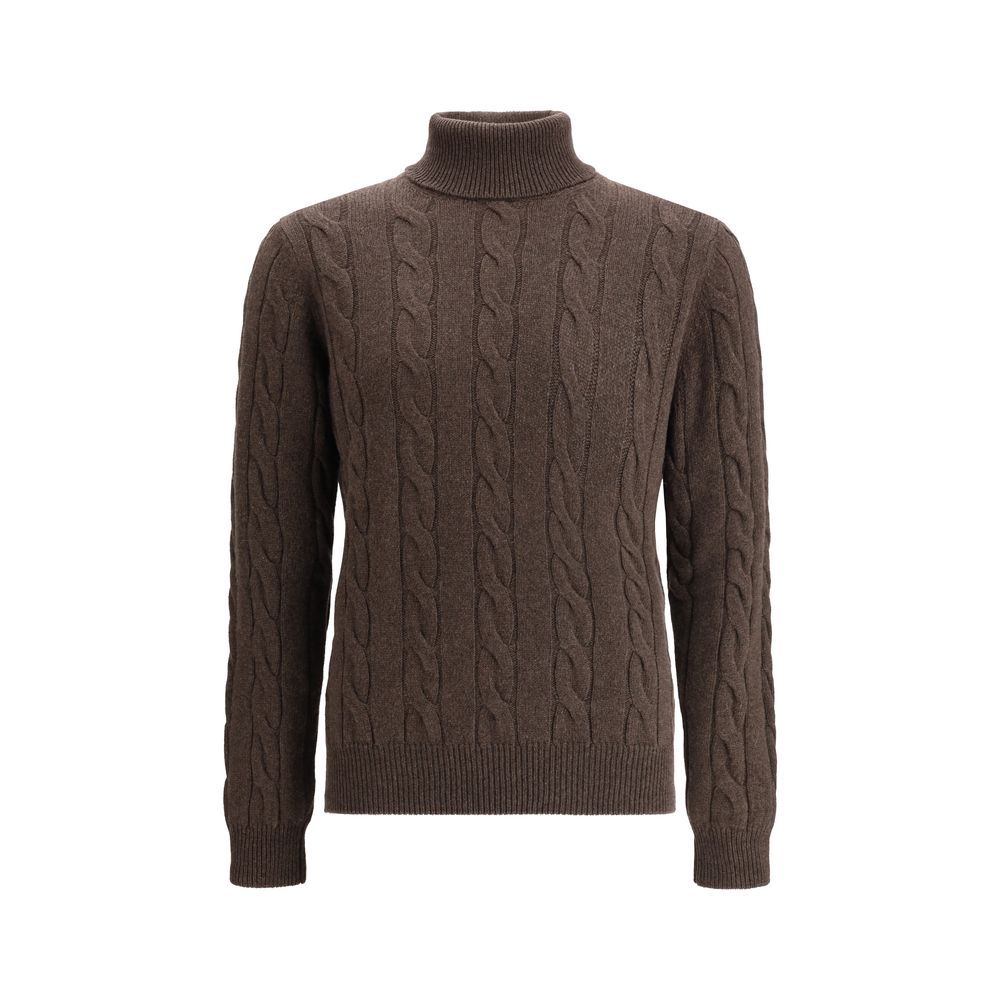 Aragona Cashmere Brown Cashmere Turtleneck
