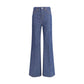 Ami Paris Blue Cotton Flared Jeans