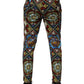 Dolce & Gabbana Multicolor Stained Glass Window Style Print Men Pants