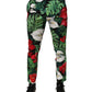 Dolce & Gabbana Multicolor Floral Print Cotton Tapered Pants