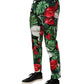 Dolce & Gabbana Multicolor Floral Print Cotton Tapered Pants