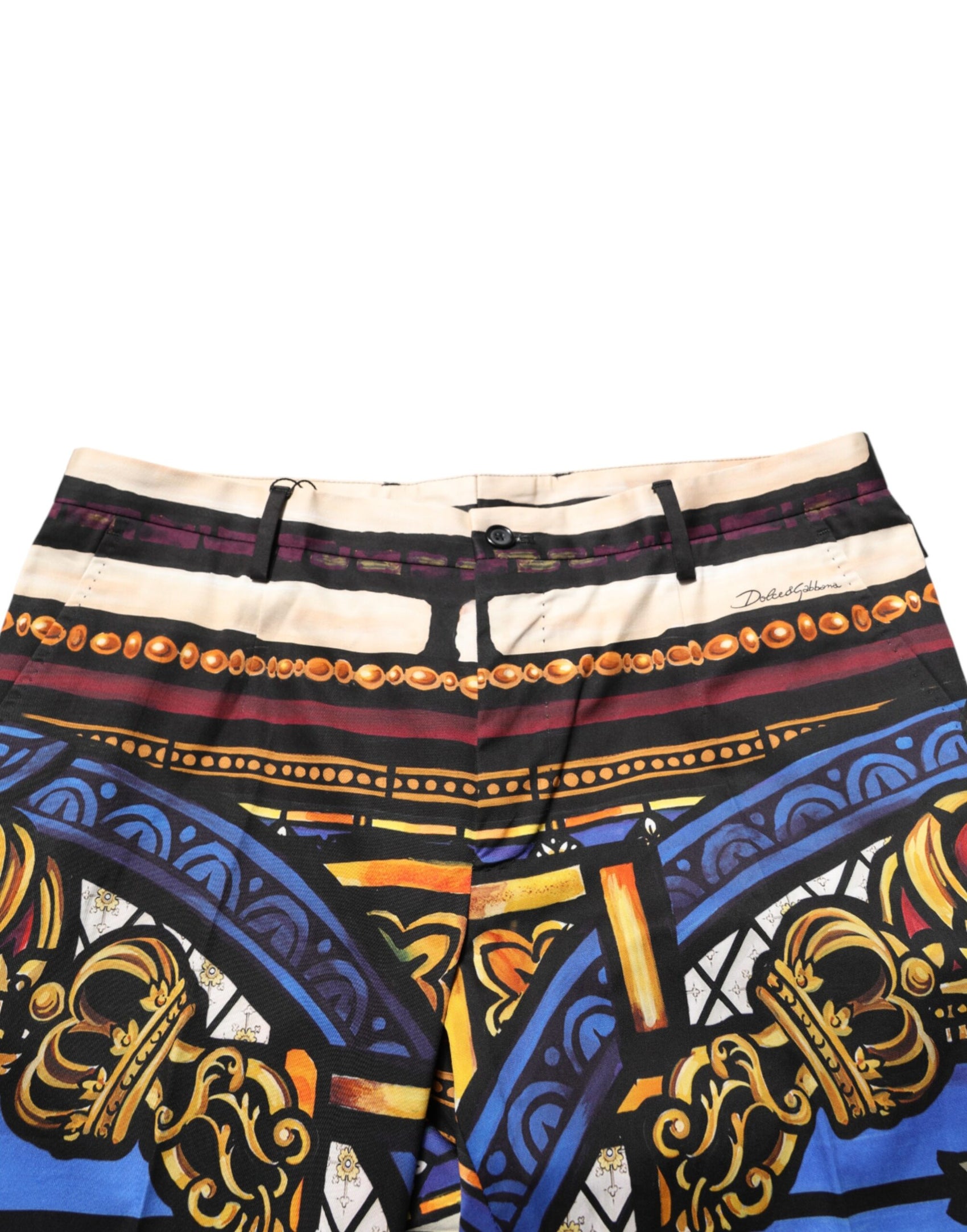 Dolce & Gabbana Multicolor Julias Ceasar Print Tapered Pants