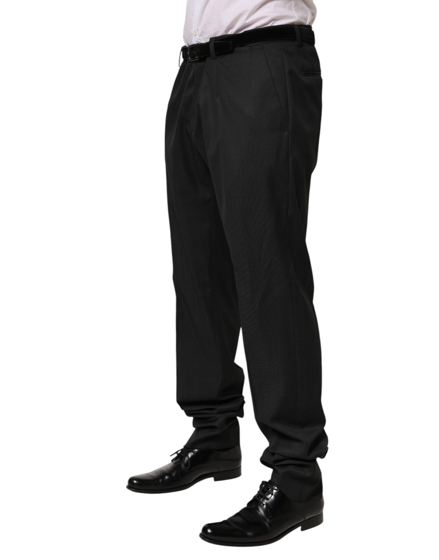 Dolce & Gabbana Black Wool Formal Dress Men Trouser Pants