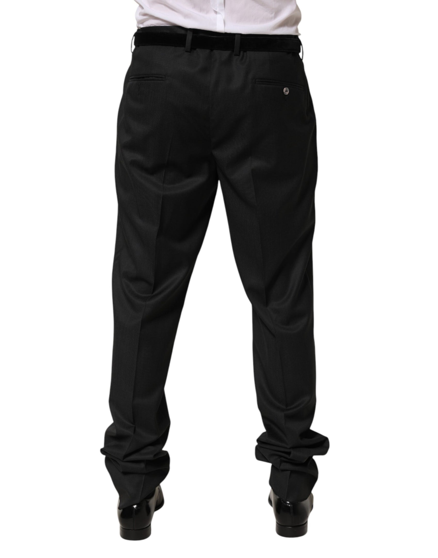 Dolce & Gabbana Black Wool Formal Dress Men Trouser Pants
