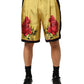 Dolce & Gabbana Yellow Floral Print Silk Men Bermuda Shorts