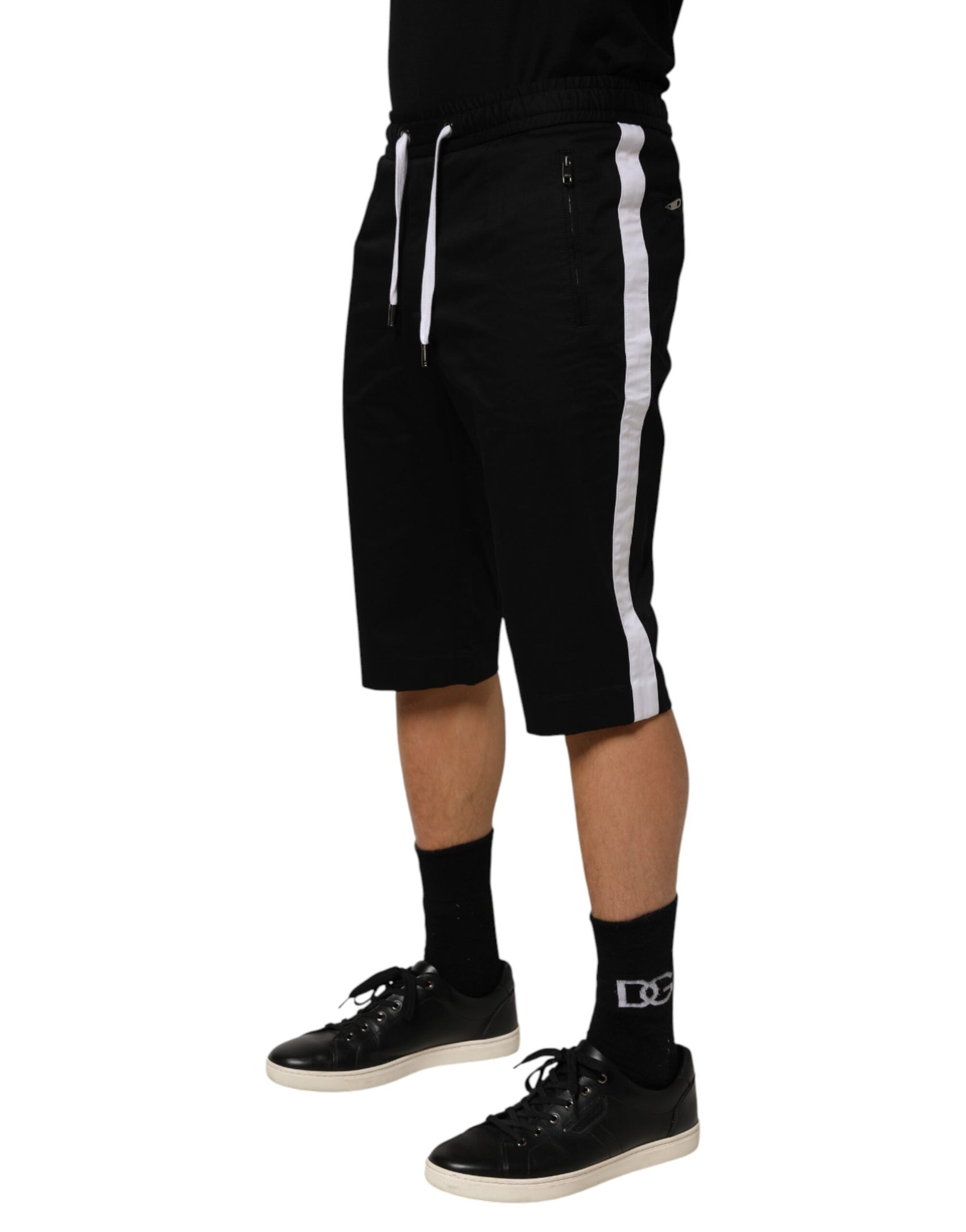 Dolce & Gabbana Black Cotton Stretch Men Bermuda Shorts