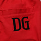 Dolce & Gabbana Red Cotton MidWaist Drawstring Bermuda Pants