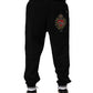 Dolce & Gabbana Black Cotton Sacred-Heart Men Jogger Pants