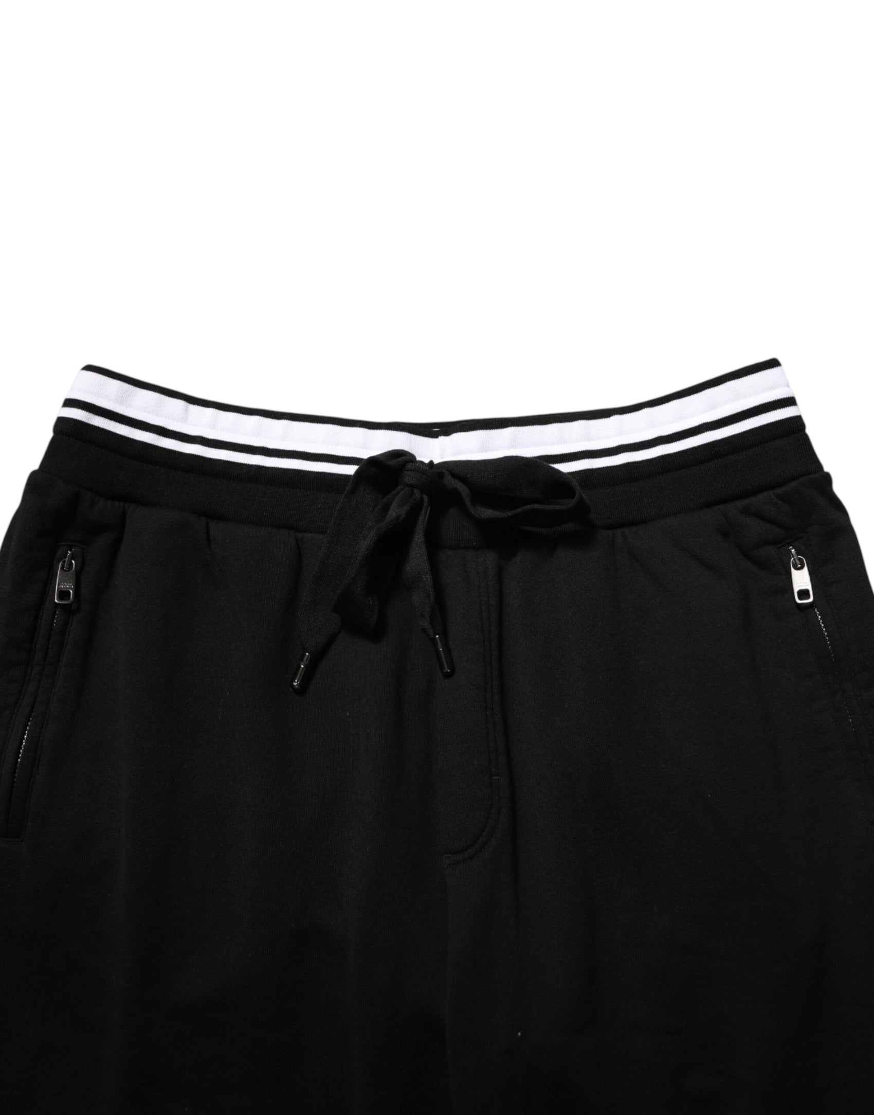 Dolce & Gabbana Black Cotton Sacred-Heart Men Jogger Pants