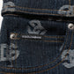 Dolce & Gabbana Blue Logo Print Straight Denim Men Jeans