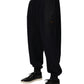 Dolce & Gabbana Black Cotton Blend Drawstring Jogger Jogger Pants