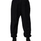 Dolce & Gabbana Black Cotton Blend Drawstring Jogger Jogger Pants