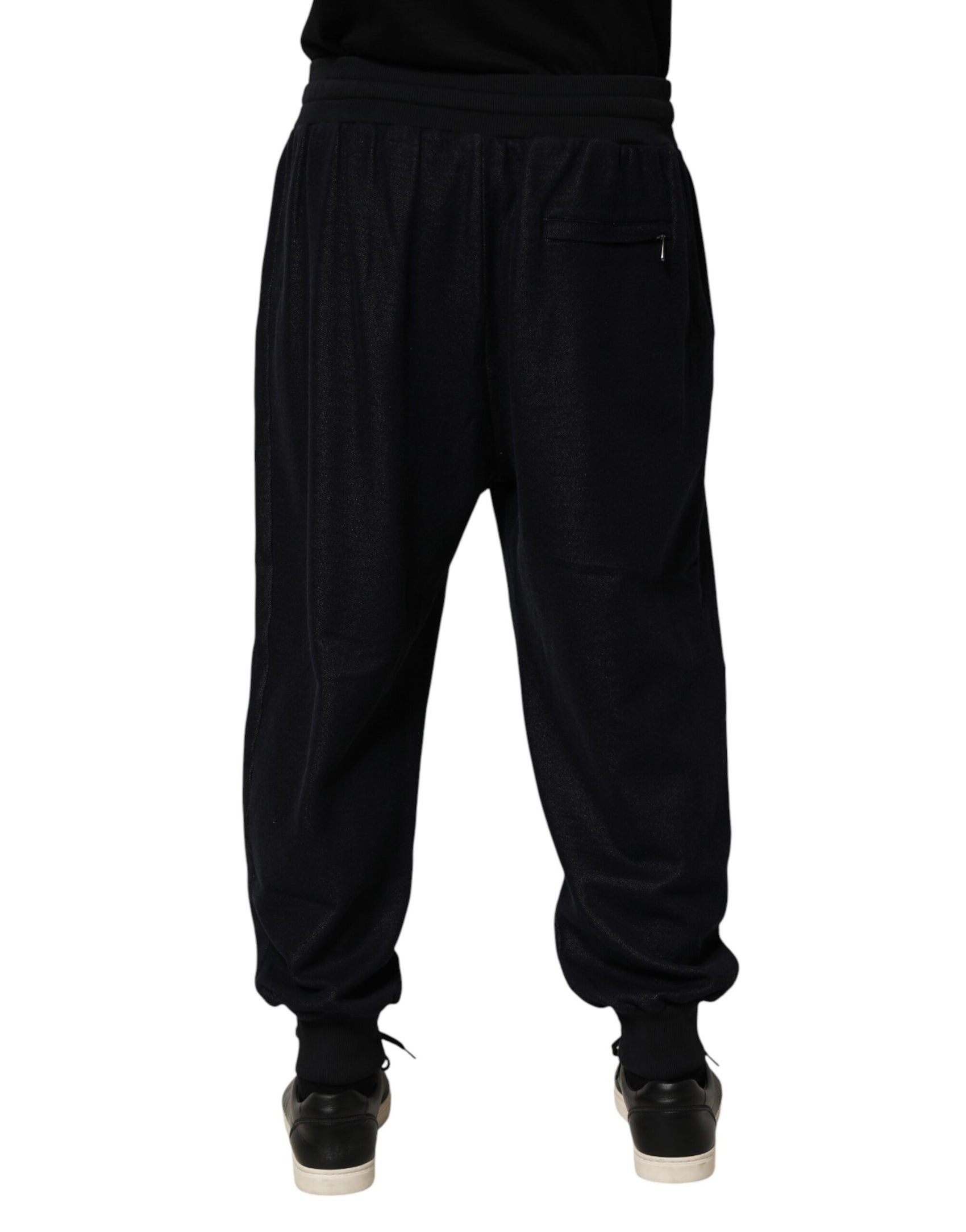 Dolce & Gabbana Black Cotton Blend Drawstring Jogger Jogger Pants