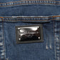 Dolce & Gabbana Blue Tattered Cotton Skinny Men Denim Jeans