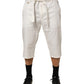 Dolce & Gabbana White Cotton Stretch Cropped Trouser Pants