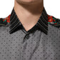 Dolce & Gabbana Multicolor Patchwork Long Sleeves Silk Shirt