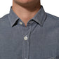 AGLINI Blue Denim Regular Fit Collared Long Sleeve Casual Shirt