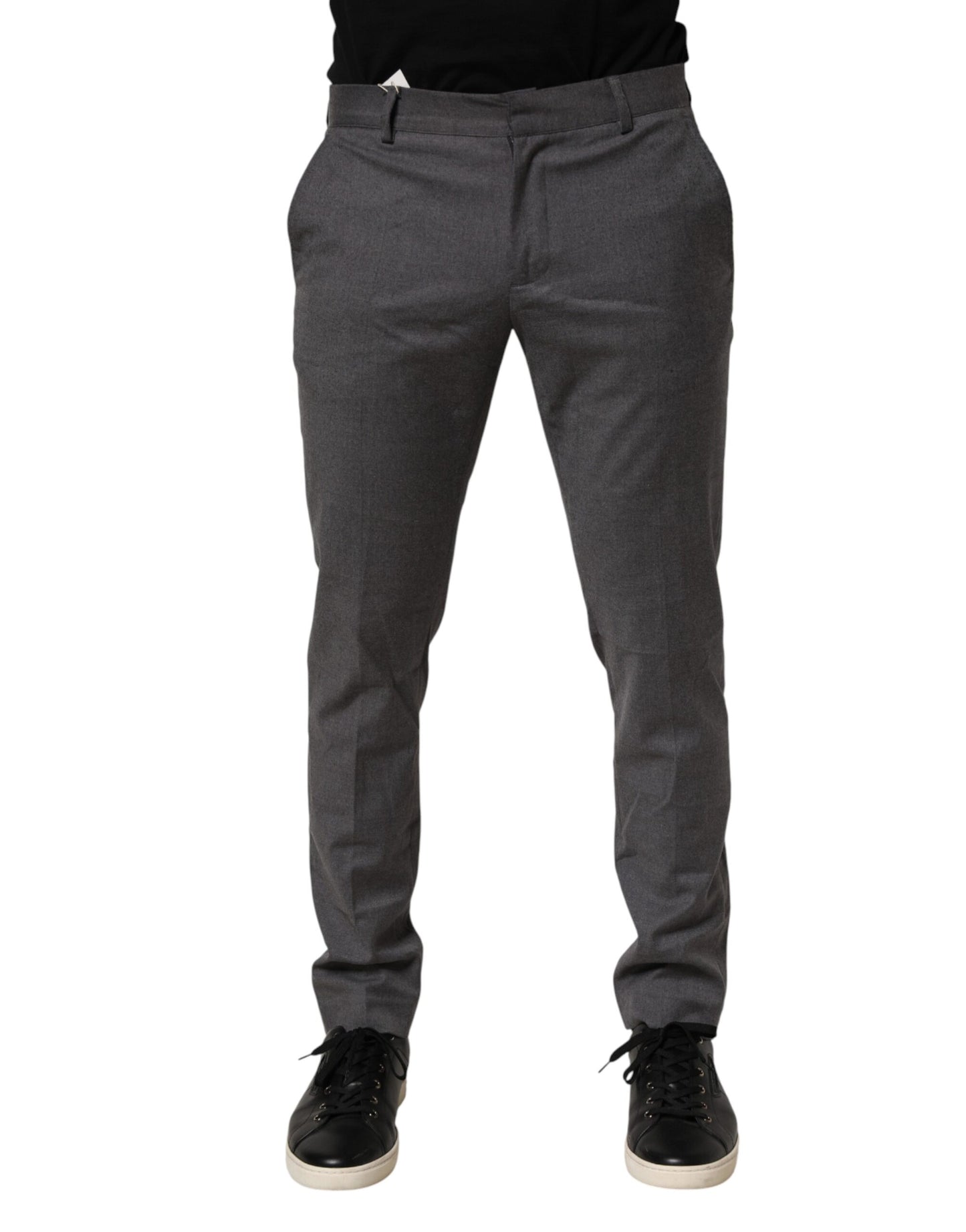 Daniele Alessandrini Gray Polyester Formal Dress Trouser Pants