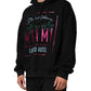 Dolce & Gabbana Black Printed Hooded Men Sweatshirt Sweater