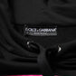 Dolce & Gabbana Black Printed Hooded Men Sweatshirt Sweater