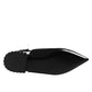 Dolce & Gabbana Black Crystal Charmeuse Slingback Shoes