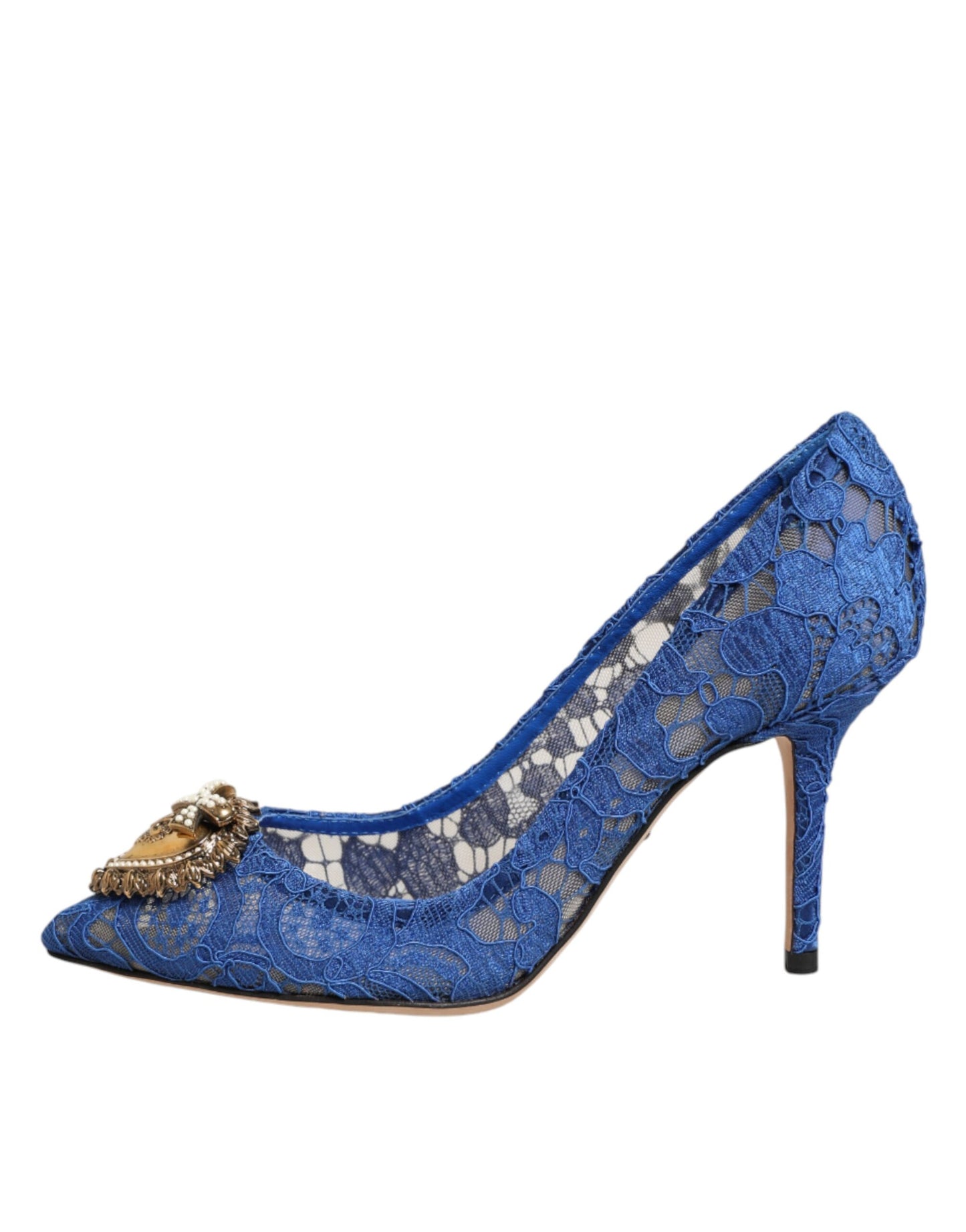 Dolce & Gabbana Blue Taormina Lace DEVOTION Pumps Shoes \