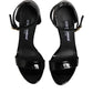 Dolce & Gabbana Black Leather Platform Keira Sandals Shoes