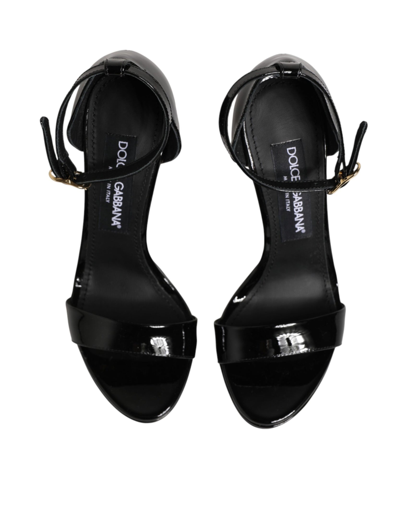 Dolce & Gabbana Black Leather Platform Keira Sandals Shoes