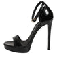 Dolce & Gabbana Black Leather Platform Keira Sandals Shoes
