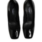 Dolce & Gabbana Black Gold Patent Leather Logo Heels Pumps Shoes