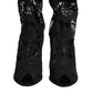 Dolce & Gabbana Black Stretch Taormina Lace Boots Shoes