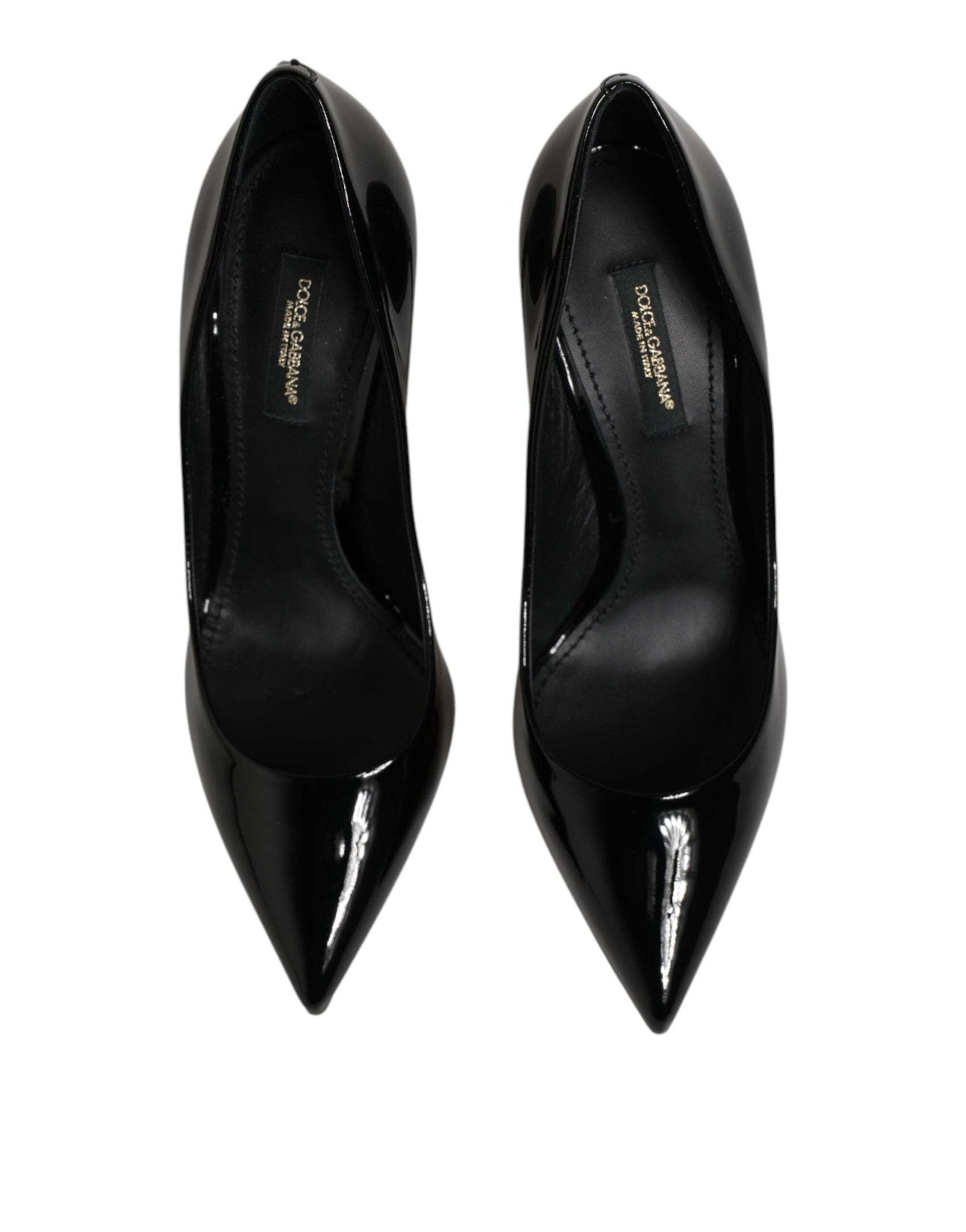 Dolce & Gabbana Black Leather Stiletto Heels Pumps Shoes