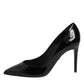 Dolce & Gabbana Black Leather Stiletto Heels Pumps Shoes