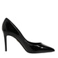 Dolce & Gabbana Black Leather Stiletto Heels Pumps Shoes