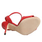 Dolce & Gabbana Red Leather DG AMORE Heels Sandals Shoes