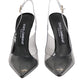 Dolce & Gabbana Black Leather Clear PVC Slingback Pumps Shoes