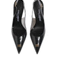 Dolce & Gabbana Black Leather Clear PVC Slingback Pumps Shoes