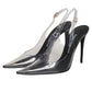 Dolce & Gabbana Black Leather Clear PVC Slingback Pumps Shoes