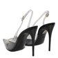 Dolce & Gabbana Black Leather Clear PVC Slingback Pumps Shoes
