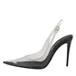 Dolce & Gabbana Black Leather Clear PVC Slingback Pumps Shoes