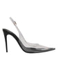 Dolce & Gabbana Black Leather Clear PVC Slingback Pumps Shoes