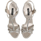 Dolce & Gabbana Silver Strass Ankle Strap Heels Sandals Shoes