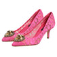 Dolce & Gabbana Pink Taormina Lace DEVOTION Pumps Shoes