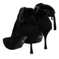 Dolce & Gabbana Black Stiletto Heels Lace Up Boots Shoes