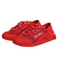 Dolce & Gabbana Red Logo Lace Low Top NS1 Sneakers Shoes