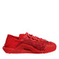Dolce & Gabbana Red Logo Lace Low Top NS1 Sneakers Shoes
