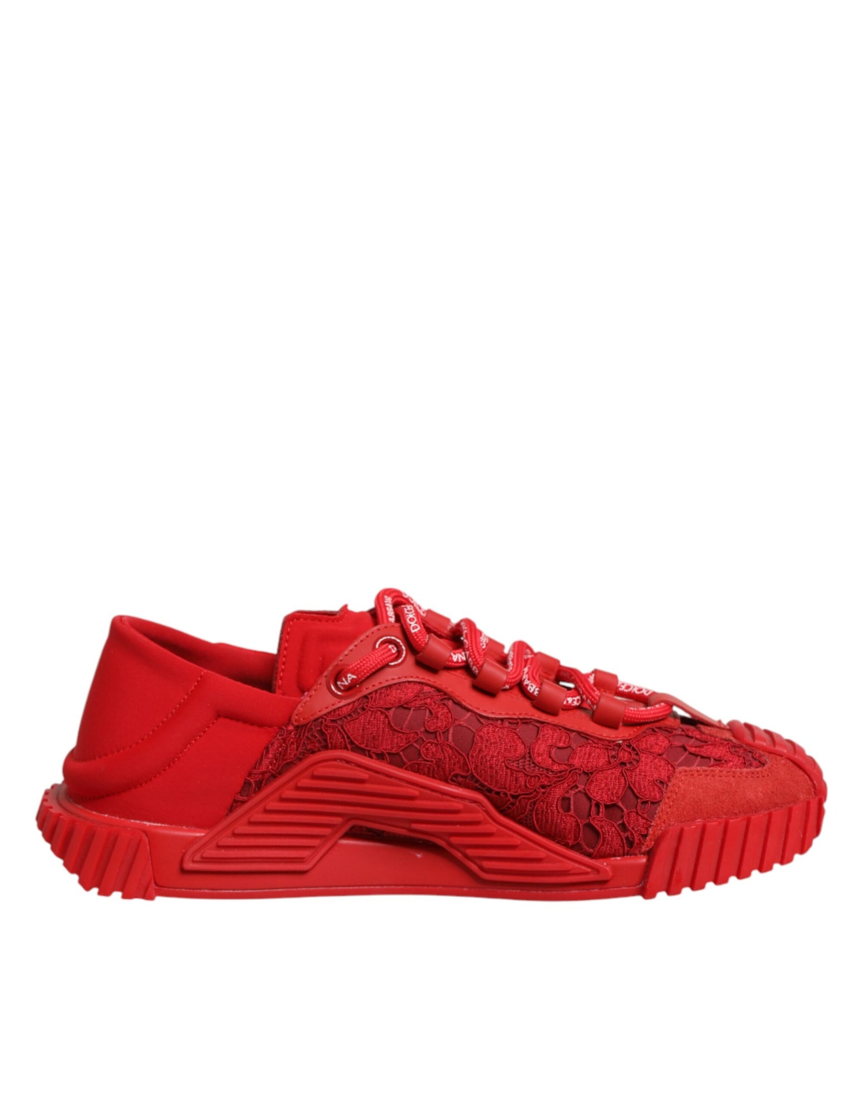 Dolce & Gabbana Red Logo Lace Low Top NS1 Sneakers Shoes